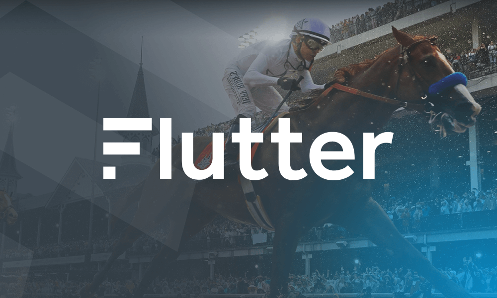 Flutter Logo layered on top of sports background.